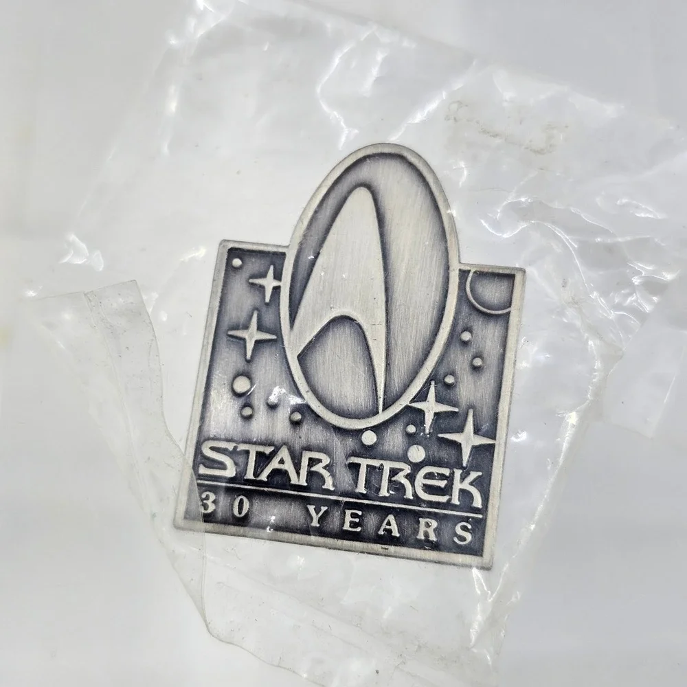 Star Trek 30 Years Hallmark Anniversary Lapel Pin Silver Pewter Tone